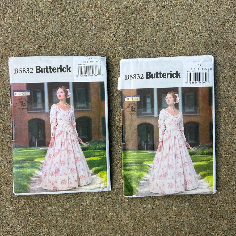 Butterick Size 14-22 B5832 Historical Civil War Gown Nancy Farris Thee Pattern